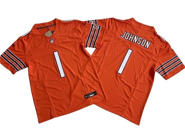 Men's Chicago Bears #1 Jaylon Johnson Orange Vapor F.U.S.E. Limited Jersey