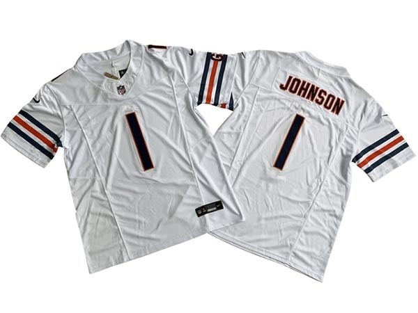 Men's Chicago Bears #1 Jaylon Johnson White Vapor F.U.S.E. Limited Jersey