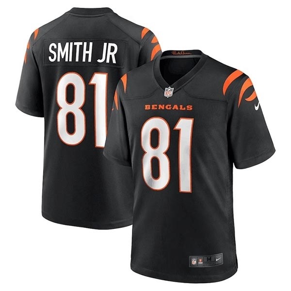 Men's Cincinnati Bengals #81 Irv Smith Jr. Black Stitched Game Jersey