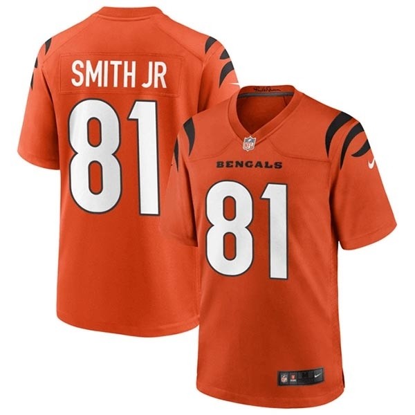 Men's Cincinnati Bengals #81 Irv Smith Jr. Orange Stitched Game Jersey