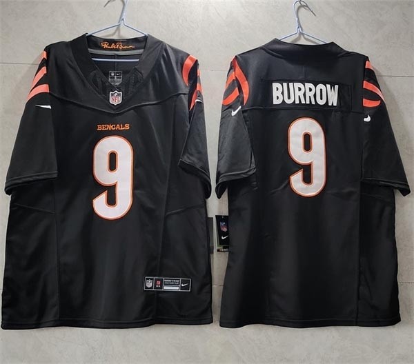 Men's Cincinnati Bengals #9 Joe Burrow Black 2023 F.U.S.E. Vapor Untouchable Limited Stitched Jersey