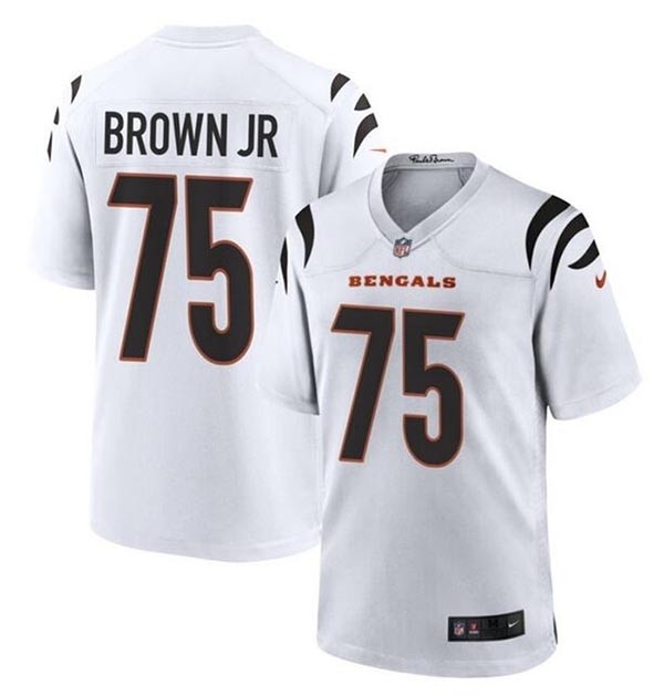 Men's Cincinnati Bengals #75 Orlando Brown Jr. White Stitched Game Jersey