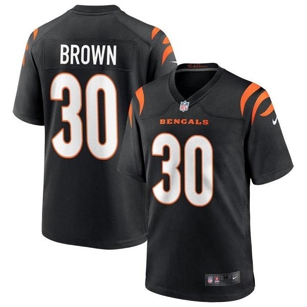 Men's Cincinnati Bengals #30 Chase Brown Black Stitched Game Jersey