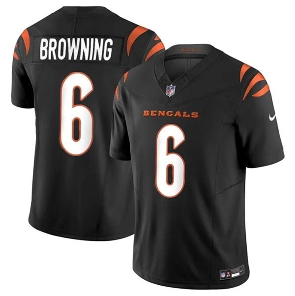 Men's Cincinnati Bengals #6 Jake Browning Black 2023 F.U.S.E. Vapor Untouchable Limited Stitched Jersey