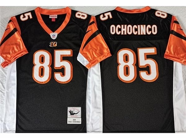 Men's Cincinnati Bengals #85 Chad 'Ochocinco' Johnson 2009 Throwback Black Jersey