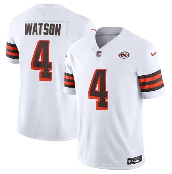 Men's Cleveland Browns #4 Deshaun Watson White 2023 F.U.S.E. 1946 Collection Vapor Untouchable Limited Stitched Jersey