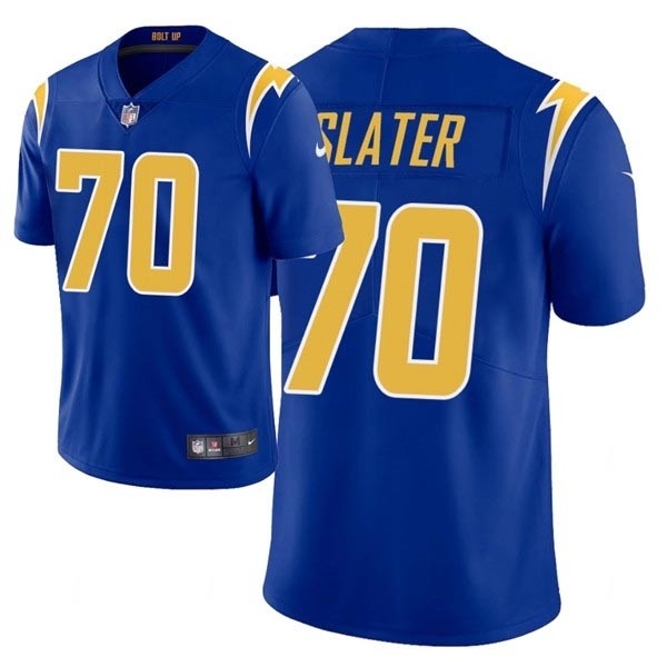 Men's Los Angeles Charger #70 Rashawn Slater Royal Blue 2021 NFL Draft Vapor Limited Jersey