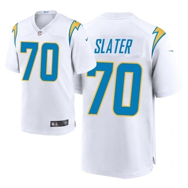 Men's Los Angeles Charger #70 Rashawn Slater White 2021 NFL Draft Game Jersey