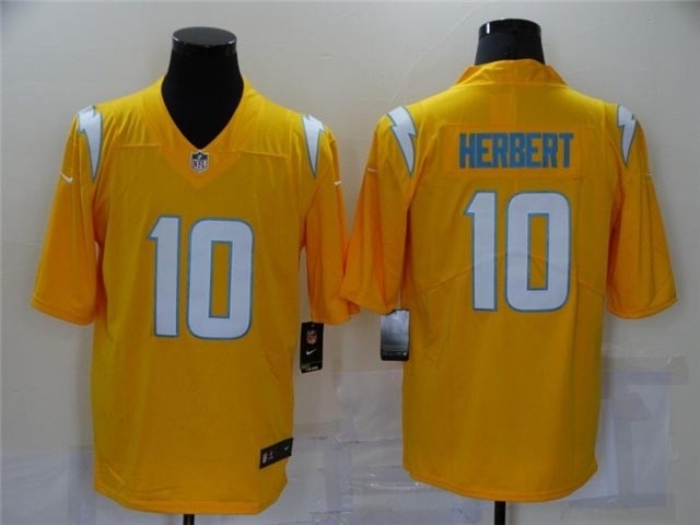 Los Angeles Chargers #10 Justin Herbert 2021 Gold Inverted Limited Jersey