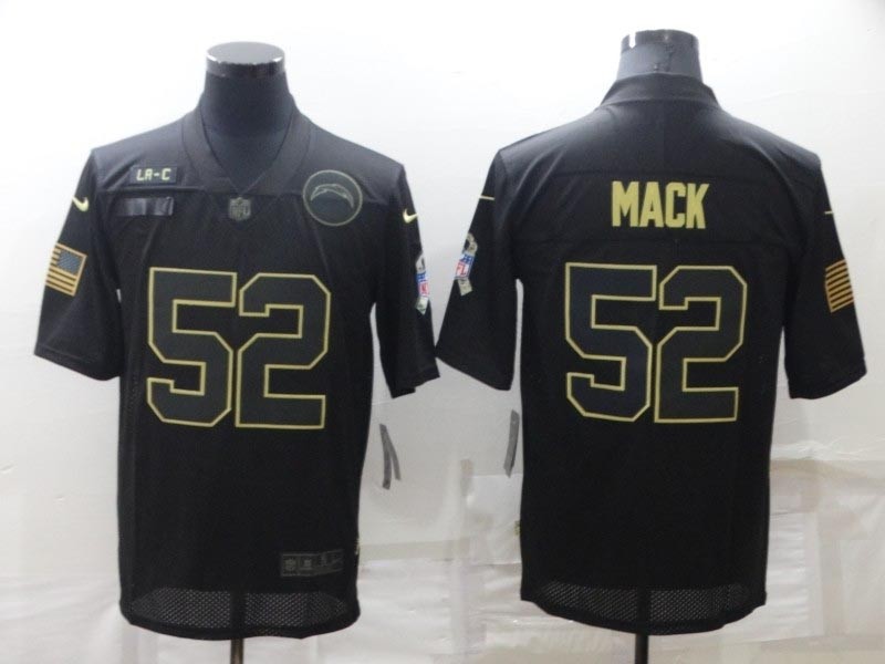 Men's Los Angeles Chargers #52 Khalil Mack Black Salute To Service Limited Stitched Jersey