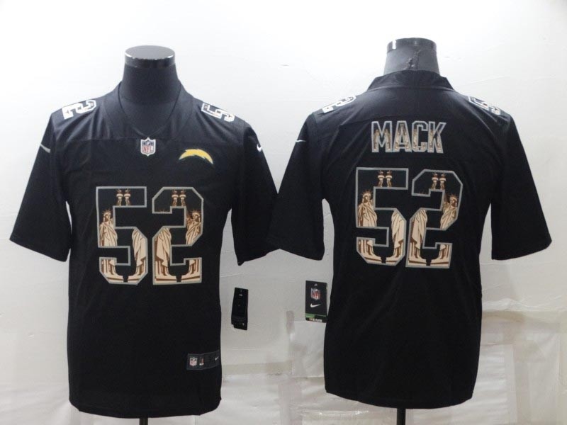 Men's Los Angeles Chargers #52 Khalil Mack Black Statue Of Liberty Limited Stitched Jersey