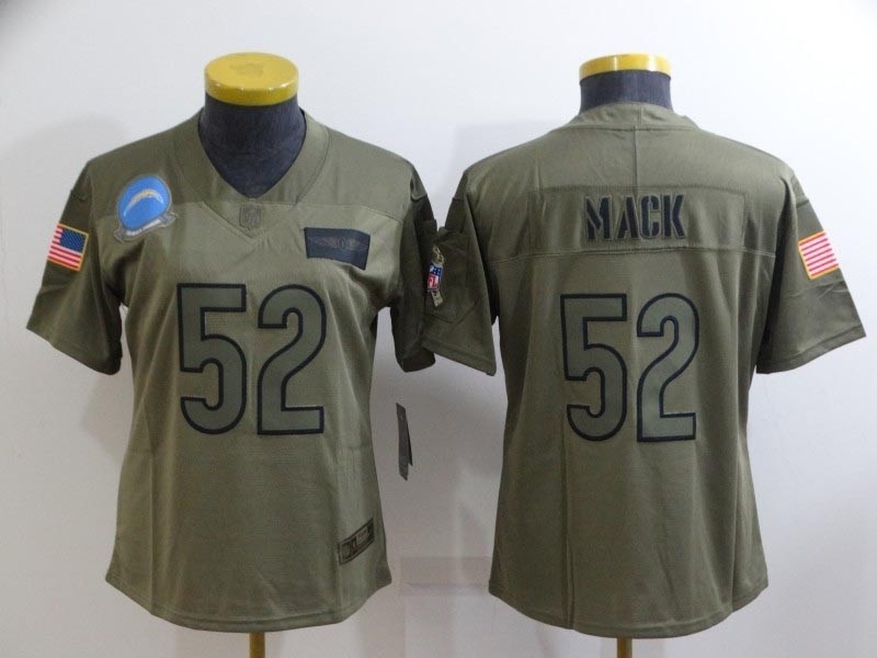 Women's Los Angeles Chargers #52 Khalil Mack Camo Salute To Service Limited Stitched Jersey(Run Small)