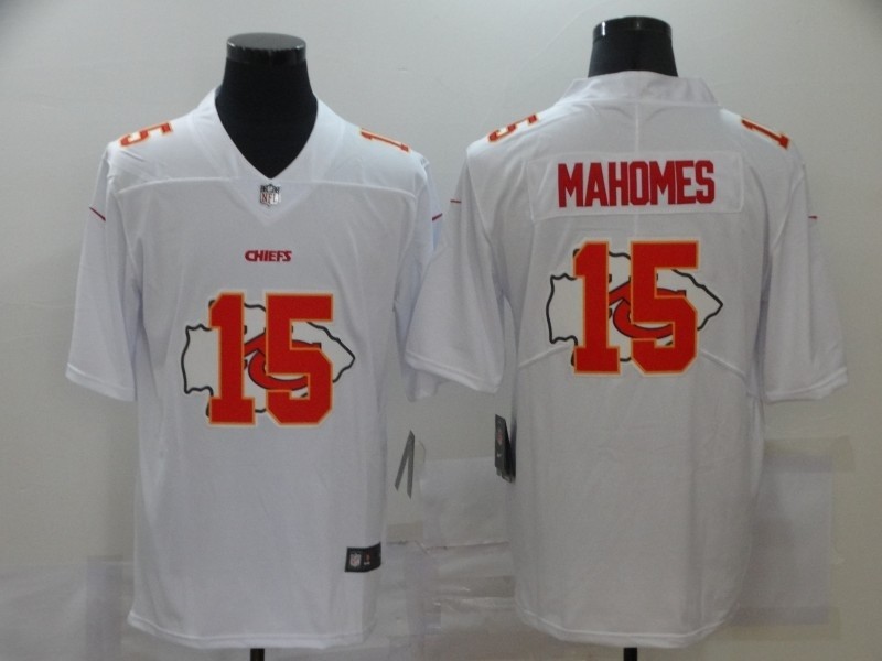 Nike Chiefs #15 Patrick Mahomes White Shadow Logo Limited Jersey