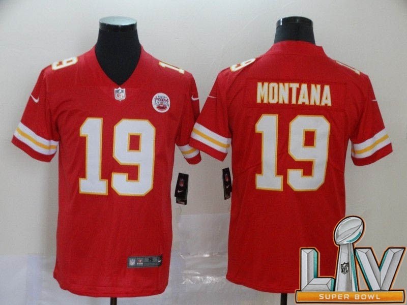 Men's Kansas City Chiefs #19 Montana Red Super Bowl LV 2021 Vapor Untouchable Limited NFL Jersey