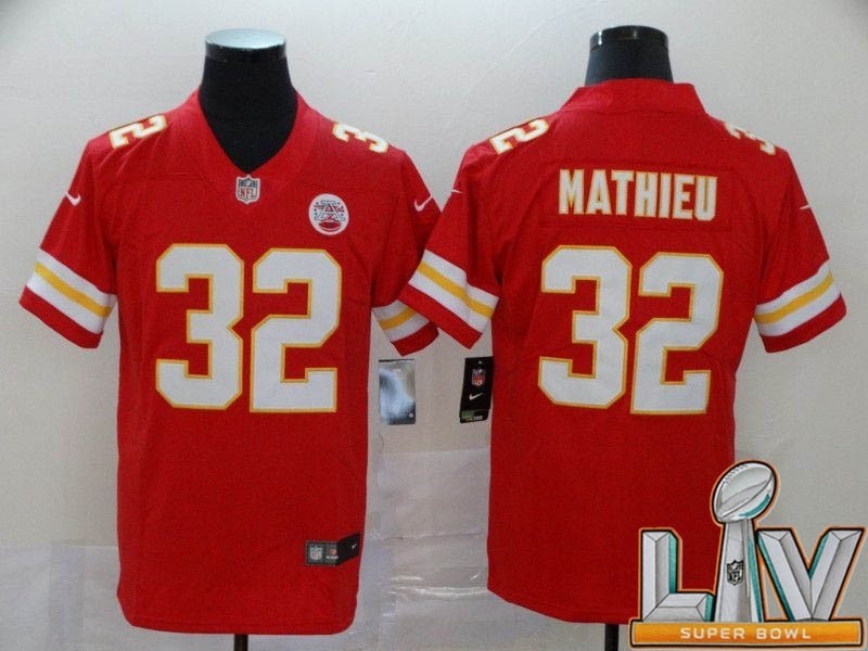 Men's Kansas City Chiefs #32 Mathieu Red Super Bowl LV 2021 Vapor Untouchable Limited NFL Jersey