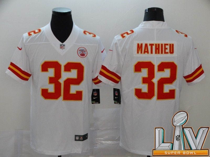 Men's Kansas City Chiefs #32 Mathieu White Super Bowl LV 2021 Vapor Untouchable Limited NFL Jersey