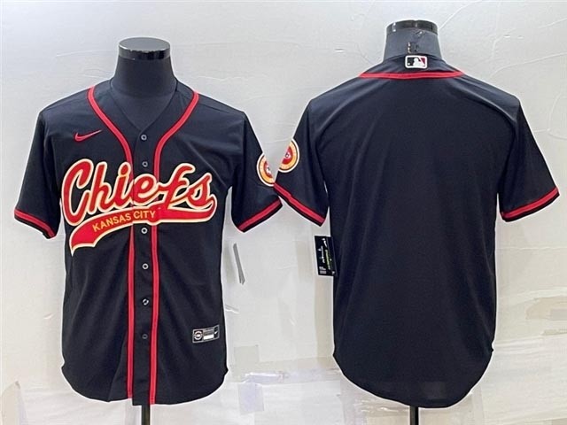 NFL Kansas City Chiefs Blank Black Baseball Cool Base Team Jersey