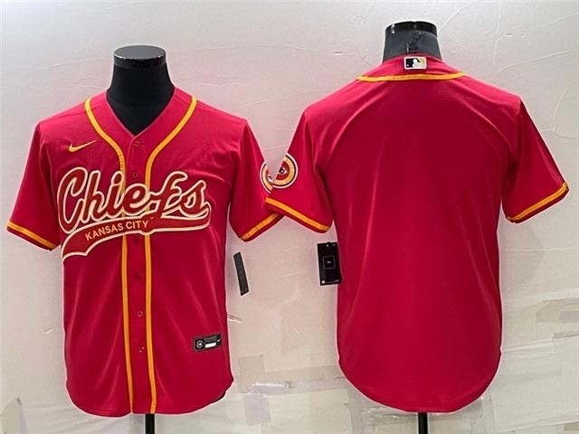 NFL Kansas City Chiefs Blank Red Baseball Cool Base Team Jersey