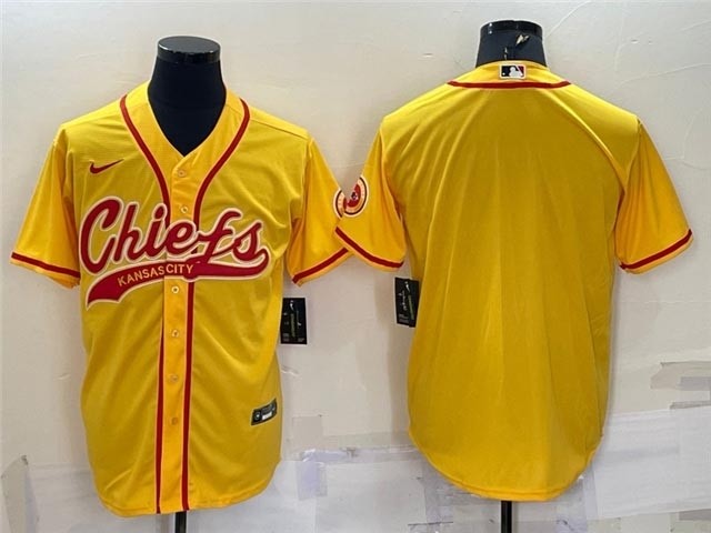 NFL Kansas City Chiefs Blank Gold Baseball Cool Base Team Jersey