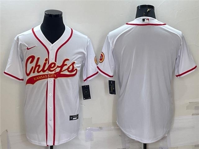 NFL Kansas City Chiefs Blank White Baseball Cool Base Team Jersey