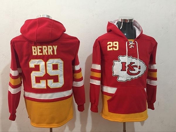 NFL Kansas City Chiefs #29 Eric Berry Red All Stitched Hooded Sweatshirt