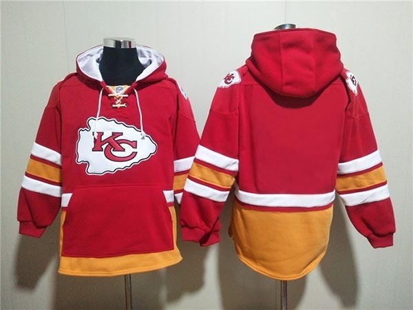 Men's Kansas City Chiefs Blank Red All Stitched Hooded Sweatshirt