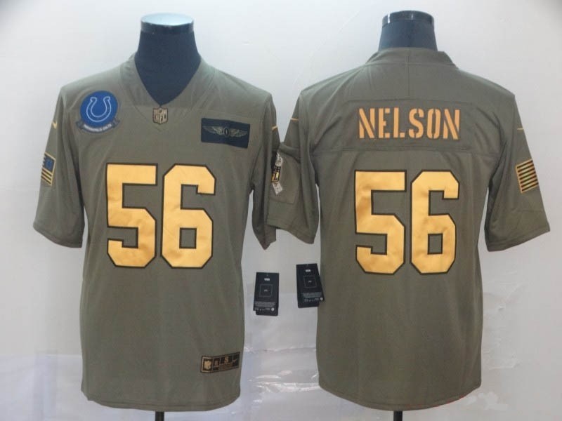 NFL Indianapolis Colts #56 Quenton Nelson Camo Gold 2019 Salute to Service Jersey