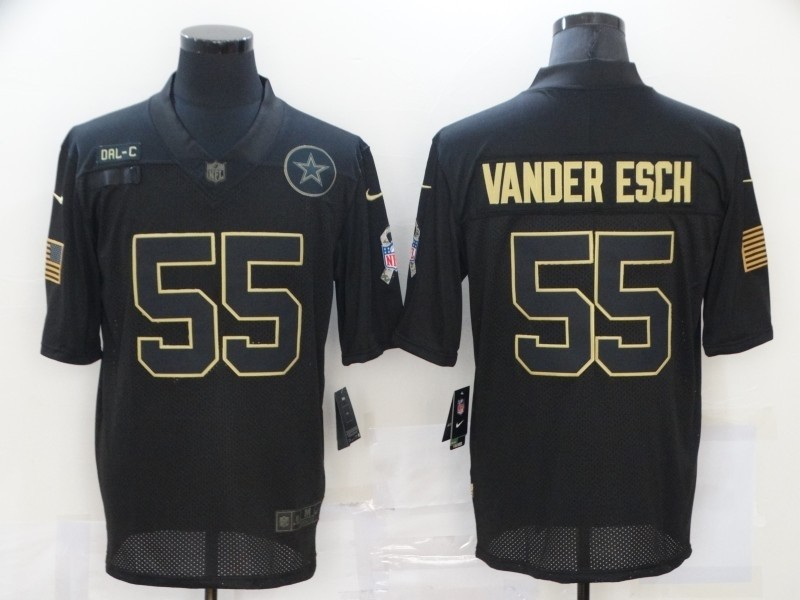 Nike Cowboys #55 Leighton Vander Esch Black 2020 Salute To Service Limited Jersey