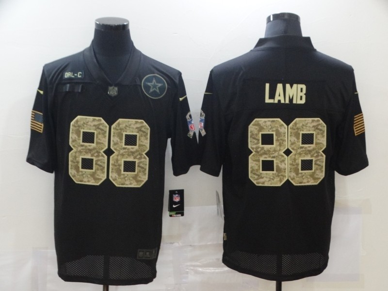 Nike Cowboys #88 Ceedee Lamb Black Camo 2020 Salute To Service Limited Jersey