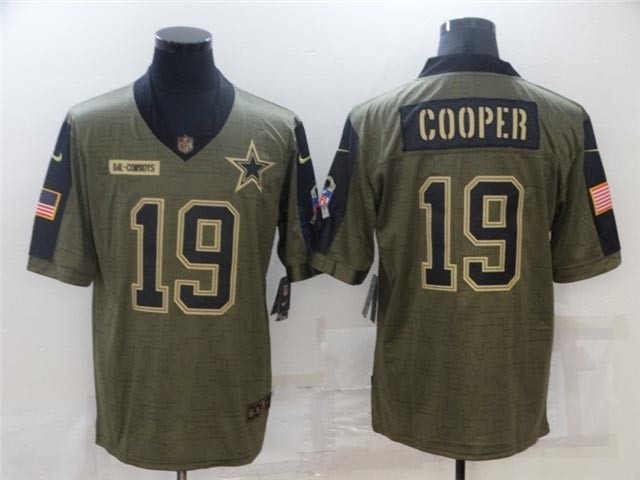 Dallas Cowboys #19 Amari Cooper 2021 Olive Salute To Service Limited Jersey