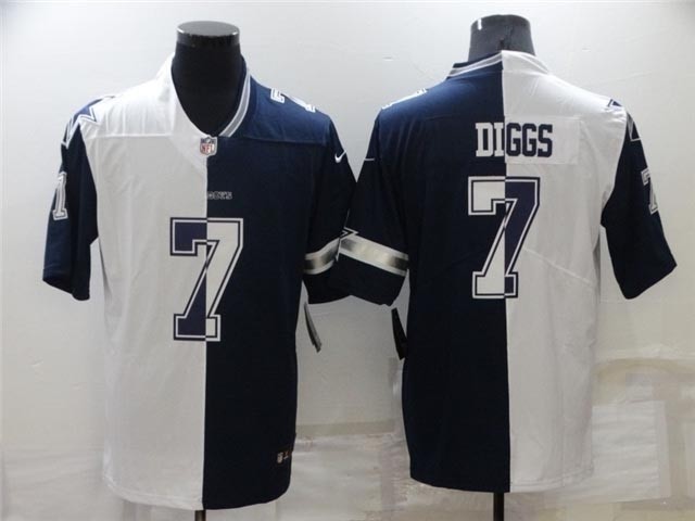 Dallas Cowboys #7 Trevon Diggs Split Blue-White Limited Jersey