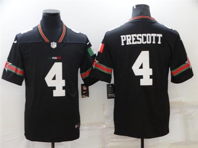 Dallas Cowboys #4 Dak Prescott Black Mexico Vapor Limited Jersey