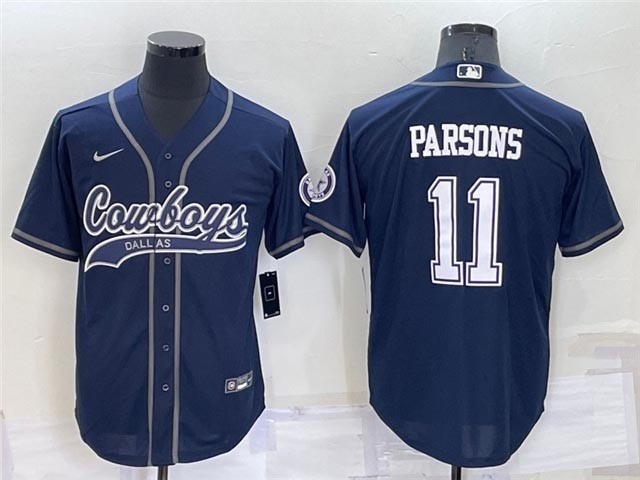 NFL Dallas Cowboys #11 Micah Parsons Navy Baseball Cool Base Jersey