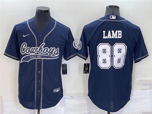 NFL Dallas Cowboys #88 CeeDee Lamb Navy Baseball Cool Base Jersey