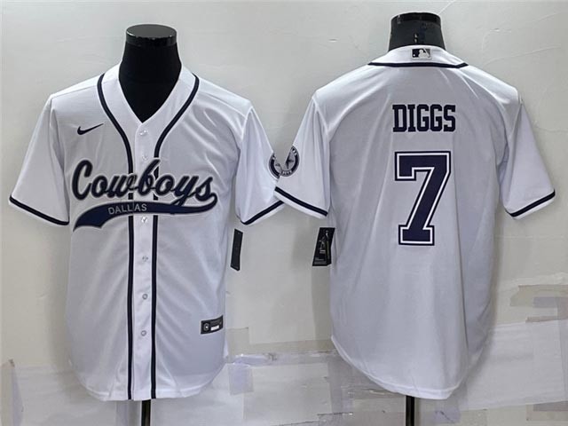 NFL Dallas Cowboys #7 Trevon Diggs White Baseball Cool Base Jersey