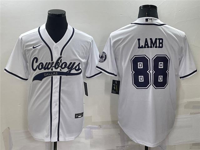 NFL Dallas Cowboys #88 CeeDee Lamb White Baseball Cool Base Jersey