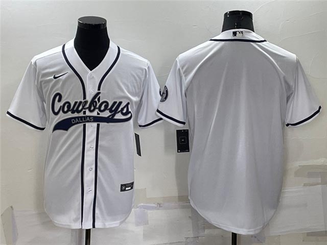 NFL Dallas Cowboys Blank White Baseball Cool Base Team Jersey