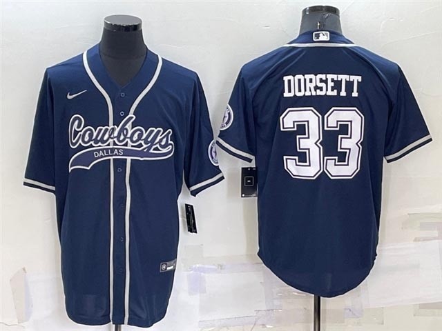 NFL Dallas Cowboys #33 Tony Dorsett Navy Baseball Cool Base Jersey