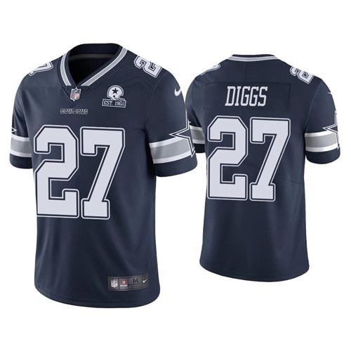 Men's Dallas Cowboys #27 Trevon Diggs Navy Blue Established In 1960 Patch NFL Vapor Untouchable Limited Jersey