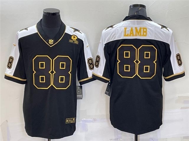 Men's Dallas Cowboys #88 CeeDee Lamb Thanksgiving Black Gold Vapor Limited Jersey