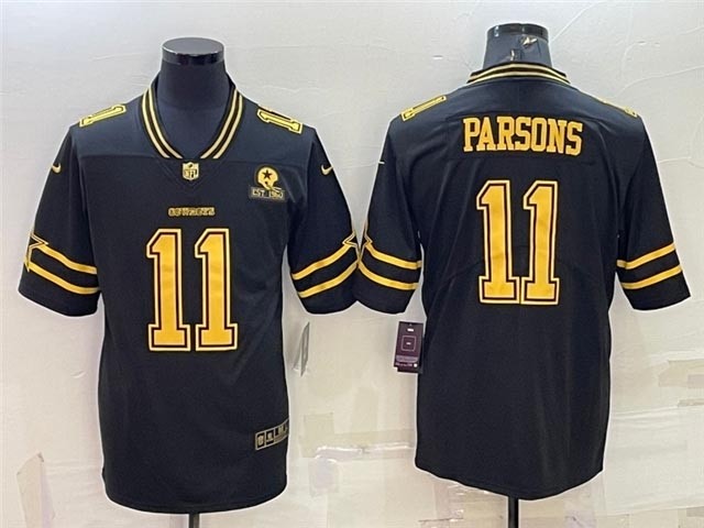 Men's Dallas Cowboys #11 Micah Parsons Black Gold Vapor Limited Jersey