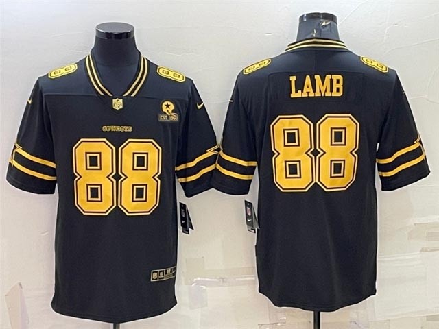 Men's Dallas Cowboys #88 CeeDee Lamb Black Gold Vapor Limited Jersey