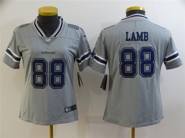 Women's Dallas Cowboys #88 CeeDee Lamb Gray Inverted Limited Jersey