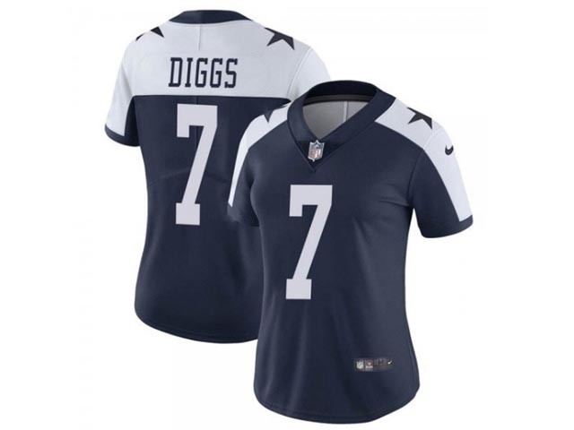 Women's Dallas Cowboys #7 Trevon Diggs Thanksgiving Blue Vapor Limited Jersey