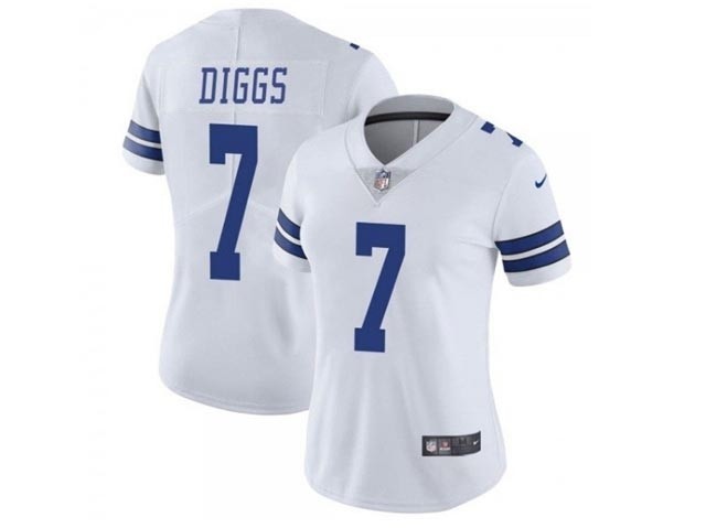 Women's Dallas Cowboys #7 Trevon Diggs White Vapor Limited Jersey