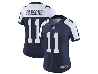 Women's Dallas Cowboys #11 Micah Parsons Thanksgiving Blue Vapor Limited Jersey