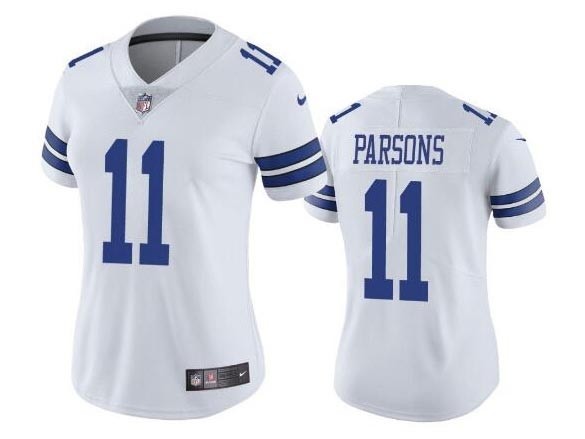 Women's Dallas Cowboys #11 Micah Parsons White Vapor Limited Jersey