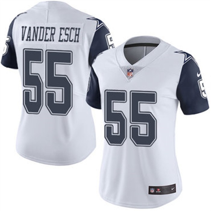 Women's Dallas Cowboys #55 Leighton Vander Esch Navy White Vapor Untouchable Limited Stitched Jersey(Run Small）