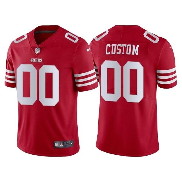 Men's San Francisco 49ers Active Player Custom 2022 New Scarlet Vapor Untouchable Stitched Football Jersey(Name and number remark in comment column)