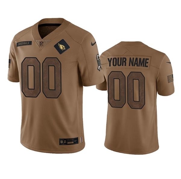 Men's Arizona Cardinals Active Player Custom 2023 Brown Salute To Service Limited Stitched Football Jersey(Name and number remark in comment column)